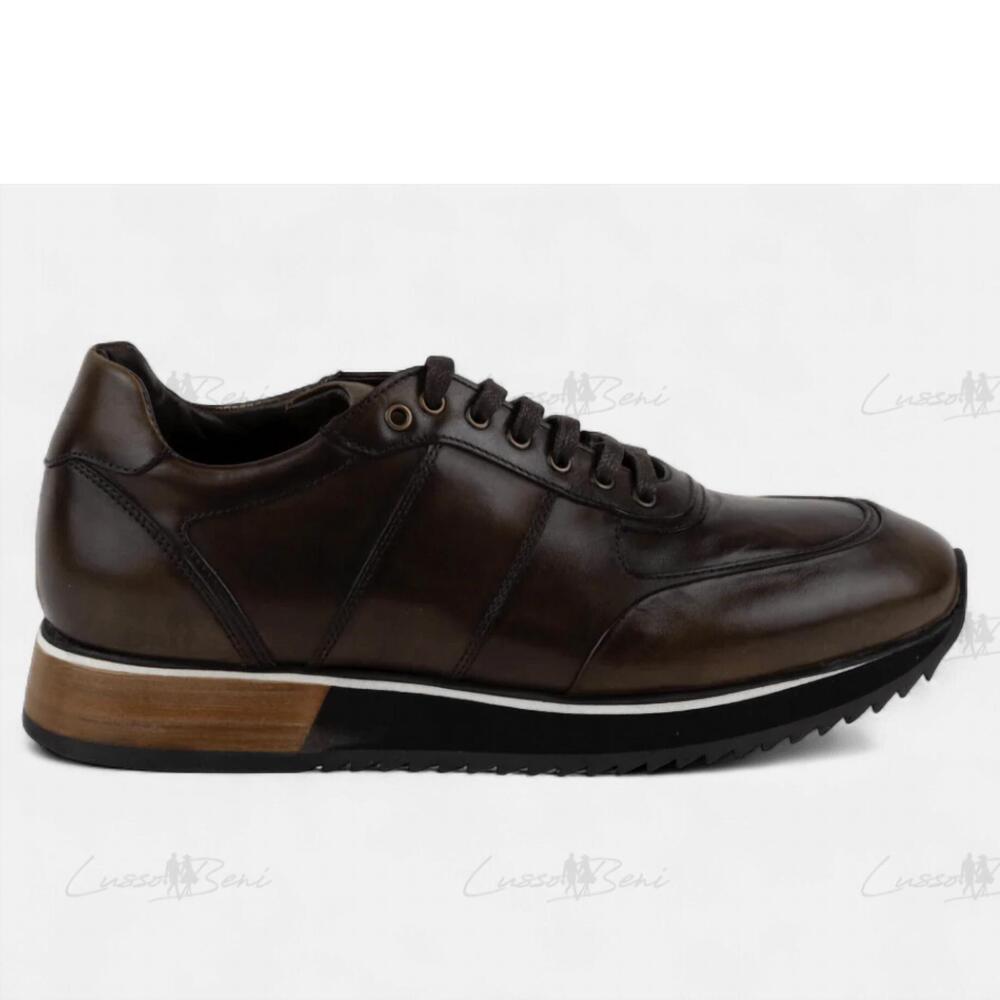 NEW LUSSO BENI men's zeno sneakers in brown
